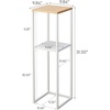 image:imageYAMAZAKI Home 2Tier Shelf Corner Display Side Table Steel  Wood White  Versatile twotier display shelf Spacesaving entryway or bedside console table ideal for humidifiers plants and booksWhite