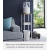 image:imageYAMAZAKI Home 2Tier Shelf Corner Display Side Table Steel  Wood White  Versatile twotier display shelf Spacesaving entryway or bedside console table ideal for humidifiers plants and booksWhite