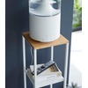image:imageYAMAZAKI Home 2Tier Shelf Corner Display Side Table Steel  Wood White  Versatile twotier display shelf Spacesaving entryway or bedside console table ideal for humidifiers plants and booksWhite