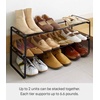 image:imageYAMAZAKI Home 3Tier Expandable Shoe Rack Stackable Closet Organizer WhiteBlack
