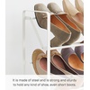 image:imageYAMAZAKI Home 4Tier Slim Metal Shoe Rack Narrow Shoe Organizer for Entryway Or Hallway Steel One Size White  Fourtier slim metal shoe rack and narrow shoe organizer Helps keep everyday spaces organized Suits modern home storageWhite