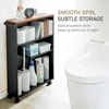 image:imageYAMAZAKI Home Bathroom Cart Rolling Slim Utility Storage with Handle YellowBlack