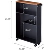 image:imageYAMAZAKI Home Bathroom Cart Rolling Slim Utility Storage with Handle YellowBlack