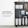 image:imageYAMAZAKI Home Bathroom Cart Rolling Slim Utility Storage with Handle YellowBlack