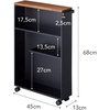 image:imageYAMAZAKI Home Bathroom Cart Rolling Slim Utility Storage with Handle YellowBlack