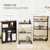 image:imageYAMAZAKI Home Bathroom Cart Rolling Slim Utility Storage with Handle YellowBlack