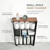 image:imageYAMAZAKI Home Bathroom Cart Rolling Slim Utility Storage with Handle YellowBlack