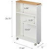 image:imageYAMAZAKI Home Bathroom Cart Rolling Slim Utility Storage with Handle YellowWhite