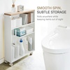 image:imageYAMAZAKI Home Bathroom Cart Rolling Slim Utility Storage with Handle YellowWhite