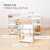 image:imageYAMAZAKI Home Bathroom Cart Rolling Slim Utility Storage with Handle YellowWhite