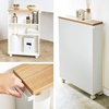 image:imageYAMAZAKI Home Bathroom Cart Rolling Slim Utility Storage with Handle YellowWhite