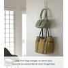 image:imageYAMAZAKI Home Chain Link Bag Holder  Closet Storage Hanging Organizer Rack Steel One Size Black  Chain link bag holder displays purses in a sleek waterfall formation Sturdy steel construction holds up to 22 lbs per hookWhite