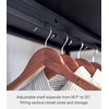 image:imageYAMAZAKI Home Expandable Closet Rack OverSuitcase Organizer Steel Black  Create storage space above luggage in your closet with this adjustable shelf Holds bins on top with a bar below for hangersBlack