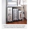 image:imageYAMAZAKI Home Expandable Closet Rack OverSuitcase Organizer Steel Black  Create storage space above luggage in your closet with this adjustable shelf Holds bins on top with a bar below for hangersWhite