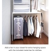 image:imageYAMAZAKI Home Expandable Closet Rack OverSuitcase Organizer Steel Black  Create storage space above luggage in your closet with this adjustable shelf Holds bins on top with a bar below for hangersWhite