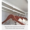 image:imageYAMAZAKI Home Expandable Closet Rack OverSuitcase Organizer Steel Black  Create storage space above luggage in your closet with this adjustable shelf Holds bins on top with a bar below for hangersWhite