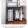 image:imageYAMAZAKI Home Expandable Closet Rack OverSuitcase Organizer Steel Black  Create storage space above luggage in your closet with this adjustable shelf Holds bins on top with a bar below for hangersBlack