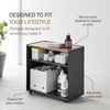 image:imageYAMAZAKI Home Hideaway Storage Cart Rolling Cart Adjustable Shelves White  Versatile rolling printer stand and mobile office organizer Rolling cart design with builtin wheels for easy mobilityBlack