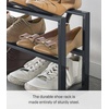 image:imageYAMAZAKI Home Line Expanding Shoe Rack Metal Adjustable  Single 6  Steel  Holds 4 To 8 ShoesBlack