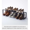 image:imageYAMAZAKI Home Line Expanding Shoe Rack Metal Adjustable  Single 6  Steel  Holds 4 To 8 ShoesBlack