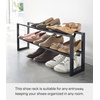 image:imageYAMAZAKI Home Line Expanding Shoe Rack Metal Adjustable  Single 6  Steel  Holds 4 To 8 ShoesBlack