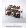 image:imageYAMAZAKI Home Line Expanding Shoe Rack Metal Adjustable  Single 6  Steel  Holds 4 To 8 ShoesWhite