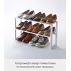 image:imageYAMAZAKI Home Line Expanding Shoe Rack Metal Adjustable  Single 6  Steel  Holds 4 To 8 ShoesWhite