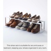 image:imageYAMAZAKI Home Line Expanding Shoe Rack Metal Adjustable  Single 6  Steel  Holds 4 To 8 ShoesWhite