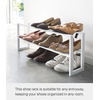 image:imageYAMAZAKI Home Line Expanding Shoe Rack Metal Adjustable  Single 6  Steel  Holds 4 To 8 ShoesWhite