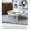 image:imageYAMAZAKI Home Pedestal Table Tray with Wooden Legs for Countertop White  Versatile metal pedestal table tray featuring wooden legs Ideal for countertop display Showcase food or accessoriesWhite