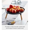 image:imageYAMAZAKI Home Pedestal Table Tray with Wooden Legs for Countertop White  Versatile metal pedestal table tray featuring wooden legs Ideal for countertop display Showcase food or accessoriesBlack