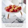 image:imageYAMAZAKI Home Pedestal Table Tray with Wooden Legs for Countertop White  Versatile metal pedestal table tray featuring wooden legs Ideal for countertop display Showcase food or accessoriesWhite