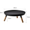 image:imageYAMAZAKI Home Pedestal Table Tray with Wooden Legs for Countertop White  Versatile metal pedestal table tray featuring wooden legs Ideal for countertop display Showcase food or accessoriesBlack