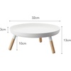 image:imageYAMAZAKI Home Pedestal Table Tray with Wooden Legs for Countertop White  Versatile metal pedestal table tray featuring wooden legs Ideal for countertop display Showcase food or accessoriesWhite