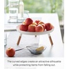 image:imageYAMAZAKI Home Pedestal Table Tray with Wooden Legs for Countertop White  Versatile metal pedestal table tray featuring wooden legs Ideal for countertop display Showcase food or accessoriesWhite