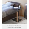 image:imageYAMAZAKI Home Plain Metal and Wood Sliding Sofa C Table End Table Coffee Tray Laptop Desk Modern Bedside Or Living Room Small Accent Table 22  Steel  Versatile metal and wood sliding sofa C table Perfect as a coffee tray laptop desk or modern bedside small accent tableBlack