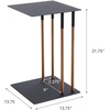 image:imageYAMAZAKI Home Plain Metal and Wood Sliding Sofa C Table End Table Coffee Tray Laptop Desk Modern Bedside Or Living Room Small Accent Table 22  Steel  Versatile metal and wood sliding sofa C table Perfect as a coffee tray laptop desk or modern bedside small accent tableBlack