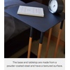image:imageYAMAZAKI Home Plain Metal and Wood Sliding Sofa C Table End Table Coffee Tray Laptop Desk Modern Bedside Or Living Room Small Accent Table 22  Steel  Versatile metal and wood sliding sofa C table Perfect as a coffee tray laptop desk or modern bedside small accent tableBlack