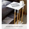 image:imageYAMAZAKI Home Plain Metal and Wood Sliding Sofa C Table End Table Coffee Tray Laptop Desk Modern Bedside Or Living Room Small Accent Table 22  Steel  Versatile metal and wood sliding sofa C table Perfect as a coffee tray laptop desk or modern bedside small accent tableWhite