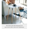 image:imageYAMAZAKI Home Plain Modern Rectangular Space Saving Side Table for Living Room Or Small Bedside Metal and Wood Accent End Table 20  Steel  Modern spacesaving design ideal for living rooms or small bedsides Beautiful metal and wood accent end table Saves spaceBlack