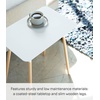 image:imageYAMAZAKI Home Plain Modern Rectangular Space Saving Side Table for Living Room Or Small Bedside Metal and Wood Accent End Table 20  Steel  Modern spacesaving design ideal for living rooms or small bedsides Beautiful metal and wood accent end table Saves spaceWhite