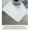 image:imageYAMAZAKI Home Plain Modern Rectangular Space Saving Side Table for Living Room Or Small Bedside Metal and Wood Accent End Table 20  Steel  Modern spacesaving design ideal for living rooms or small bedsides Beautiful metal and wood accent end table Saves spaceWhite