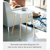 image:imageYAMAZAKI Home Plain Modern Rectangular Space Saving Side Table for Living Room Or Small Bedside Metal and Wood Accent End Table 20  Steel  Modern spacesaving design ideal for living rooms or small bedsides Beautiful metal and wood accent end table Saves spaceWhite