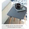 image:imageYAMAZAKI Home Plain Modern Rectangular Space Saving Side Table for Living Room Or Small Bedside Metal and Wood Accent End Table 20  Steel  Modern spacesaving design ideal for living rooms or small bedsides Beautiful metal and wood accent end table Saves spaceBlack