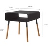image:imageYAMAZAKI Home Plain Side Table with Open Storage Shelf Rectangular Accent Space Saving Living Room Bedroom Couch End Table  Short 14  Steel  WoodBlack