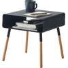image:imageYAMAZAKI Home Plain Side Table with Open Storage Shelf Rectangular Accent Space Saving Living Room Bedroom Couch End Table  Short 14  Steel  WoodBlack