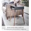 image:imageYAMAZAKI Home Plain Side Table with Open Storage Shelf Rectangular Accent Space Saving Living Room Bedroom Couch End Table  Short 14  Steel  WoodBlack