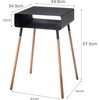 image:imageYAMAZAKI Home Plain Side Table with Open Storage Shelf Rectangular Accent Space Saving Living Room Bedroom Couch End Table  Short 14  Steel  WoodBlack