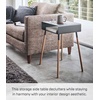 image:imageYAMAZAKI Home Plain Side Table with Open Storage Shelf Rectangular Accent Space Saving Living Room Bedroom Couch End Table  Short 14  Steel  WoodBlack