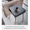 image:imageYAMAZAKI Home Plain Side Table with Open Storage Shelf Rectangular Accent Space Saving Living Room Bedroom Couch End Table  Short 14  Steel  WoodBlack